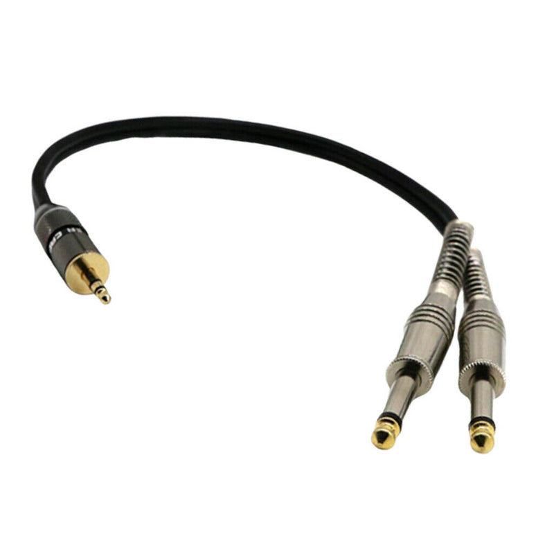 1x 3.5mm To 6.35mm Plug Splitter Adaptor Audio Cable for Mixer Amplifier Speaker