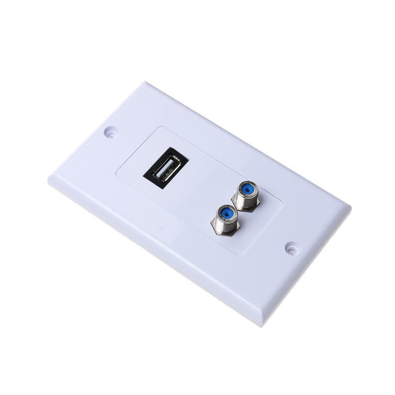3Ports HDMI Ethernet USB 2.0 Port RCA Coaxial Wall Plate Jack Socket Panel