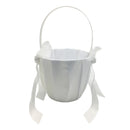Small White Wedding Flower Girl Basket