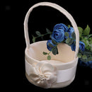 2pcs Champagne Chic Flower Round Flower Girl Bridesmaid Basket Wedding Party