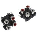 2x 4way 6Pin RCA Female Audio Video Plug AV Concentric Socket Connector FB N Gw