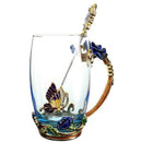 Beauty And Novelty Enamel Coffee Cup Mug Flower Tea Glass Cups For Hot And