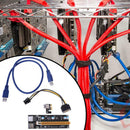 USB 3.0 PCI-E Express 1x  Extender Riser Card Adapter 6PIN Power Cable
