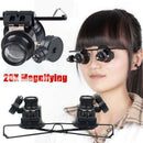 20X Glasses Type Magnifier Watch Repair Tool with Two LED Lights US