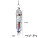 1x Healing Crystal 7 Chakra Stone Wire Wrap Quartz Reiki Pendulum Pendant Gift !