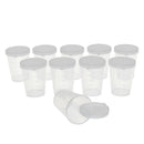 10pcs 50ml Clear Laboratory Test Measuring Graduated Beaker Container w/ Cap