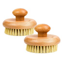 2 Pieces Natural Round Body Brush Keratin Calluses Remover Scrubbing Brush