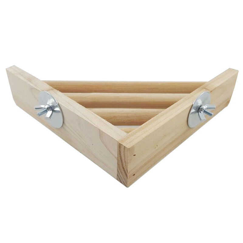 7'' Pet Parrot Supply Wood Corner Shelf Laddered Platform C For Birds Stand E3I4