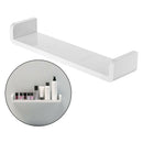Floating Wall Shelves White U Shaped for Bathroom Display Organizer 47cm