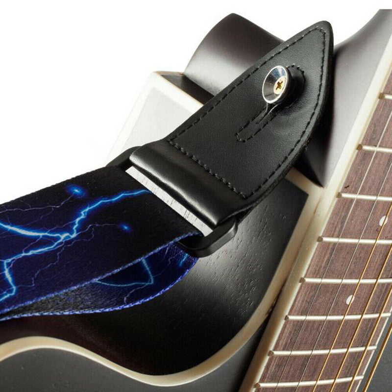 Leather Folk Guitar Strap Adjustable Belt Musical Instrument Parts (Flash) A