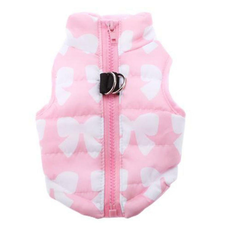 Pink Pet Dog Clothing Padded Vest Harness Small Puppy Dog Coat Clothes L