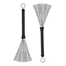 Blue 2pcs Bamboo Drumsticks+2pcs Drum Wire Brushes w/ Bag Percussion Parts
