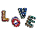 4PcsLot Letter Love Sew on Patches Rhinestone Applique Embroidery Beads DIY
