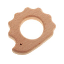 2 pcs Baby Teether Teething Ring Pendants Wooden Hedgehog lowrie Shape