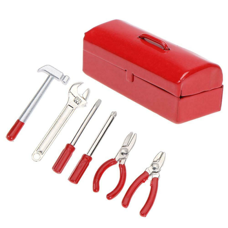 6pcs/Set Hammer Wrench Tools Box RC Crawler Car Simulation Accessories(Red)