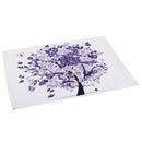 Purple Tree Printed Linen Placemats for Kitchen Washable Table Mats Non-sli