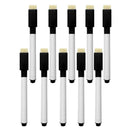 10pcs Kids Stationery Black Ink Marker Pens with Erasers Gift Marker Pens