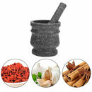 Granite Pestle & Mortar Set Stone Herb Spice Grinder Solid Crusher Cooking #