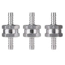 3Pcs 6mm 1/4 inch Chorme Aluminum Fuel Non Return One Way Check Valve Petro