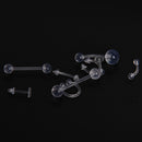 9x New Clear Color Belly Navel Tongue Lip Rings Bars Studs Body Piercing Jewelry