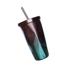 Travel Mug Stainless Steel Tumbler Hot Coffee Large Cup Straw Lids Set Of 2