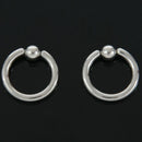 5X(1 pair Stainless Steel Captive Bead Ear Rings Hoop BCR Studs Piercing J V5R9)