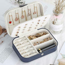 Korean Girls Stud Earrings Plate Jewelry Box Ring Storage Box (Dark Blue) A