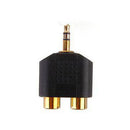 Dual 2-RCA Phono Female to 3.5mm Plug Stereo Male Y Splitter Audio Adapter