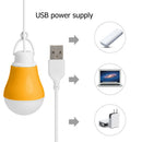LED Bulb Dormitory Energy Saving Light USB Emergency Outdoor Lamp (Orange) A