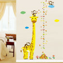 Cartoon Measure Wall Stickers For Kids Rooms Giraffe Monkey Height Chart Ru