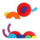 Geometric Shape Kids Wooden Rainbow Stack Building Blocks Educational Toys