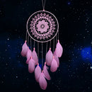 Pink Handmade Lace Dream Catcher Feather Bead Hanging Decoration Ornament