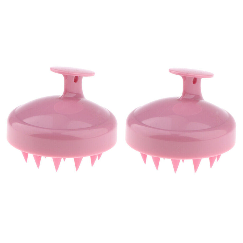 2x Manual Handheld Silicone Scalp Massage Scrubber Brush For Deep Cleaning