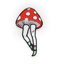 2pcs cartoon leg mushroom patch human leg boho hippie iron on applique badage ON