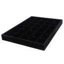 Black Velvet 30 Compartments Jewelry Storage Trays Holder Showcase Organizer