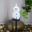 LED Solar Snowman Spike Light In-Ground Garden Lawn Path Lamp (D Blue) A
