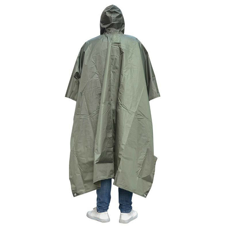 Raincoat Hooded Rain Coat Jacket Outdoors Poncho Ground Sheet Eyelet Shelter