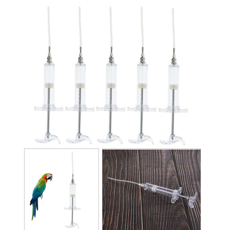 5 Pieces Safety Clear Canaries Bird Feeding Syringe Baby Parrot Feeders 20ml