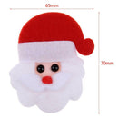 10pcs Santa Claus Christmas Shape Patch Padded Felt Festival Stickers Decor