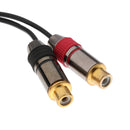 3.5mm Right Angle Male to 2x RCA Female Auxiliary Audio Connector Cable