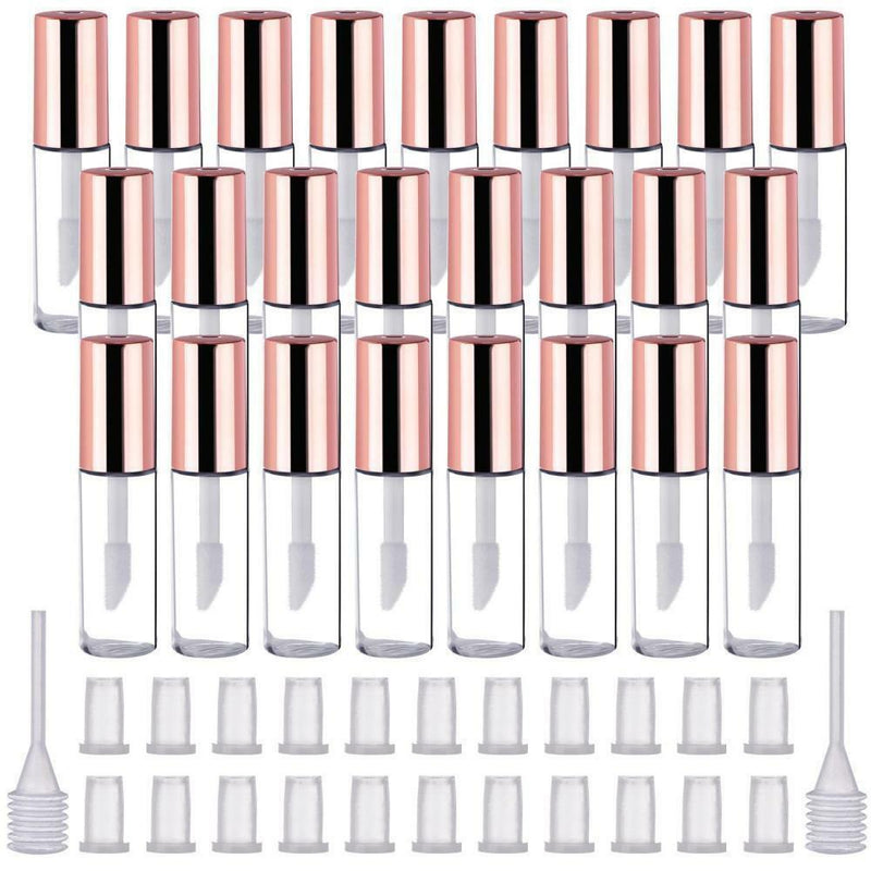 Pangda 25 Pack 1.2 mL Empty Lip Gloss  Clear Mini Tubes Containers
