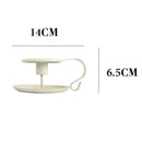 White Retro Wrought Iron Candlestick Holder for Fireplace Home Table Decoration