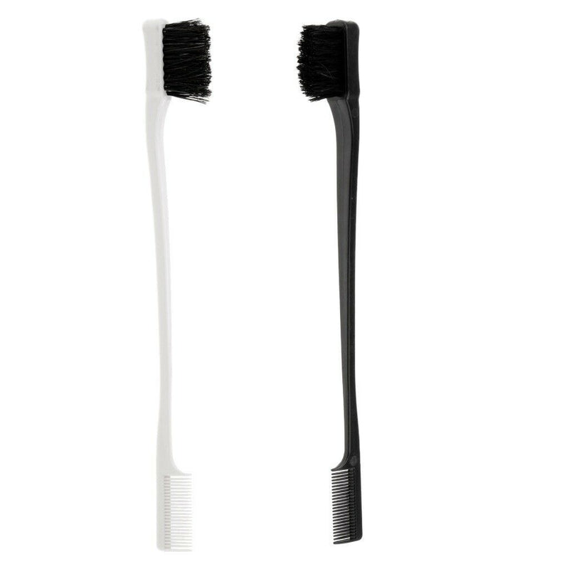 2pc Edge Control Brush Double Sided Comb Smooth Natural Look Polish Hair