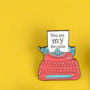 Retro Telegraph Fax Machine Brooches Cartoon Badge Jacket Pins (Style 4) A