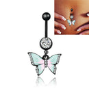 Fashion Butterfly Button Body Piercing Navel Ring Stainless Steel Jewelry