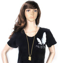 Golden Jesus Christian Prayer Pendant Alloy Hiphop Punk Chain Necklace for Women