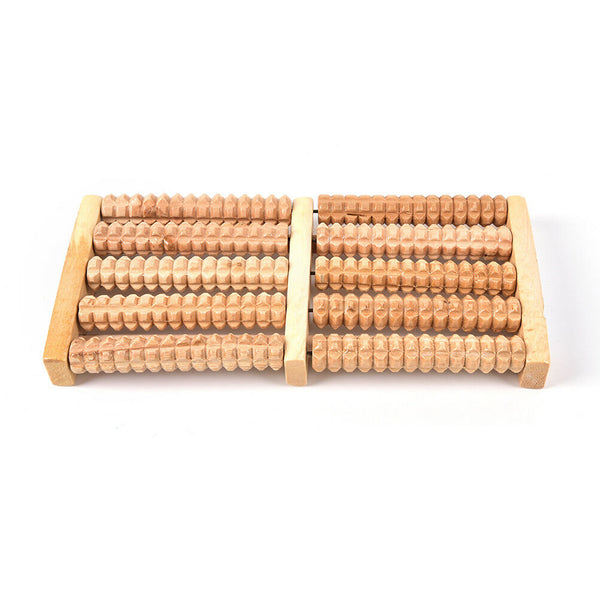 5 Row Wooden Foot Roller Wood Care Massage Reflexology Relax Relief Massager  BX
