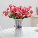 Artificial Plastic Rattan Flower Vase Roses Floral Storage Round Basket Hom U3M6