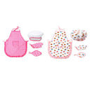 2 Sets Kids Baking Sets for Girls, Real Kids Cooking Set with Hat and Apron,