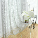Floral Textured Sheer Window Curtain Grommet Tulle Voile Scarf 39x98'' Grey